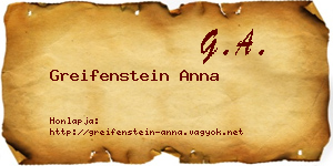 Greifenstein Anna névjegykártya