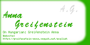 anna greifenstein business card